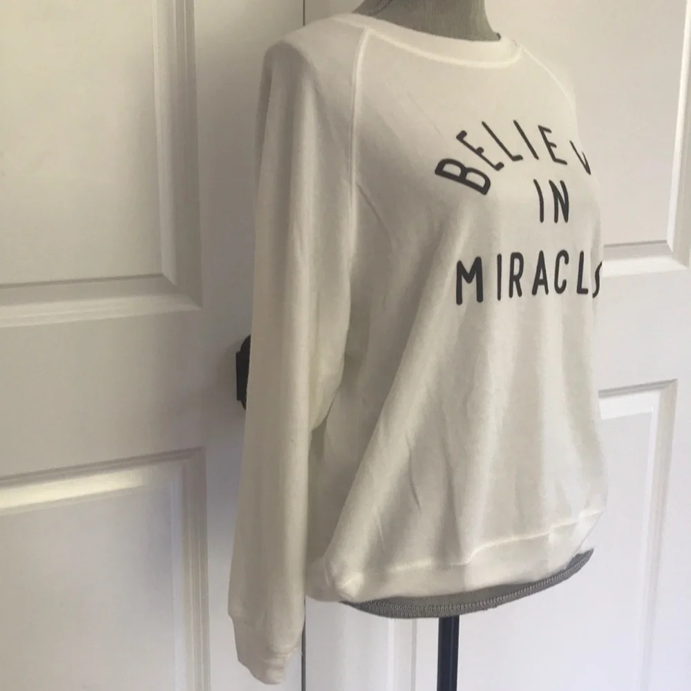 Wildfox White‎ 'Believe in Miracles' Sweatshirt - Picture 2 of 7